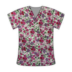 PINK FLORALS SCRUB TOP