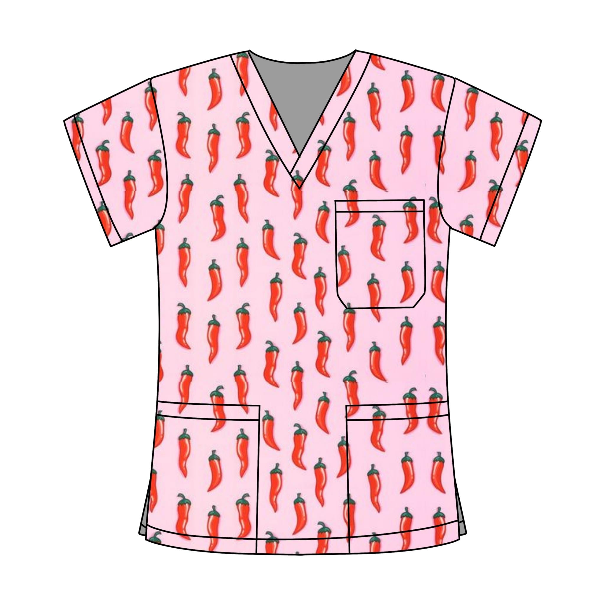 CHILLI SCRUB TOP