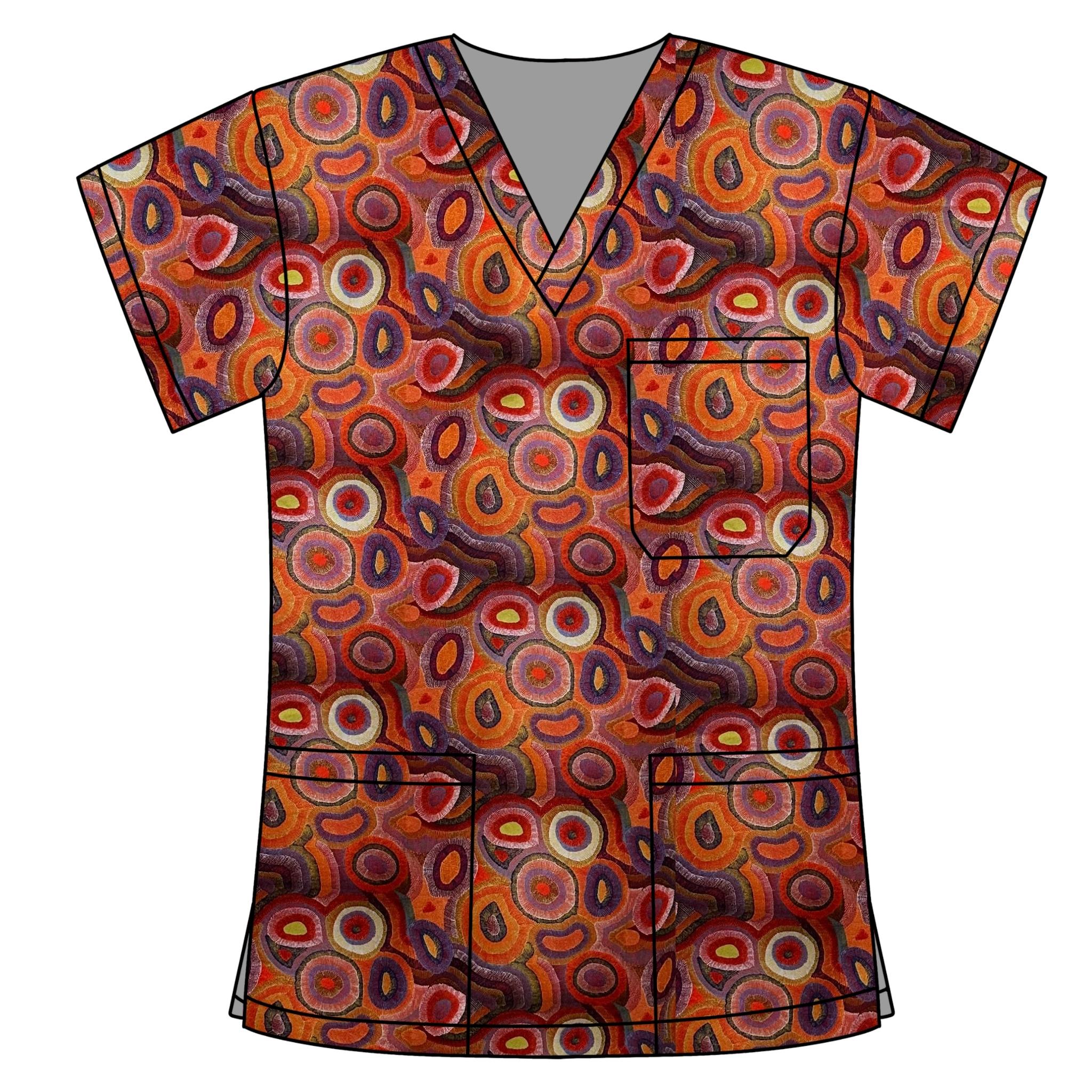 Ngapa Jukurrpa (Water Dreaming) - PUYURRU SCRUB TOP