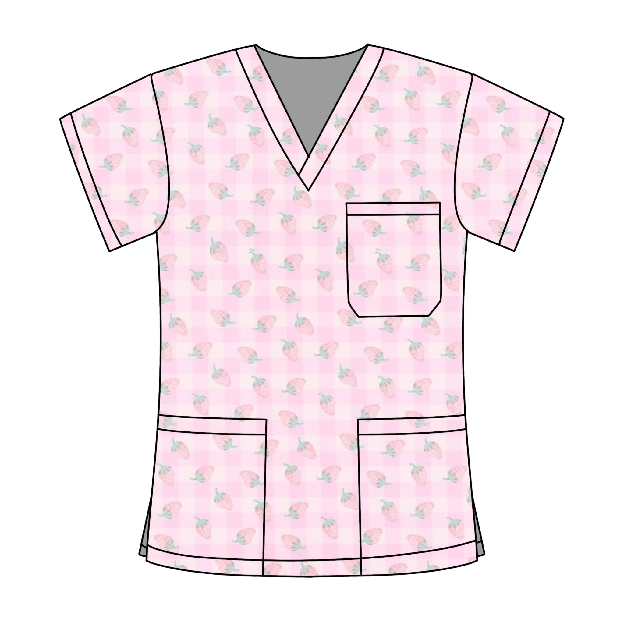 STRAWBERRY KISSES SCRUB TOP