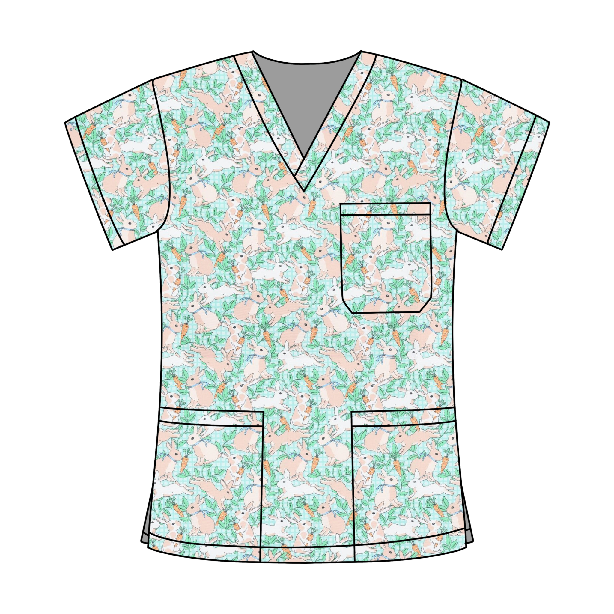BUNNY SCRUB TOP