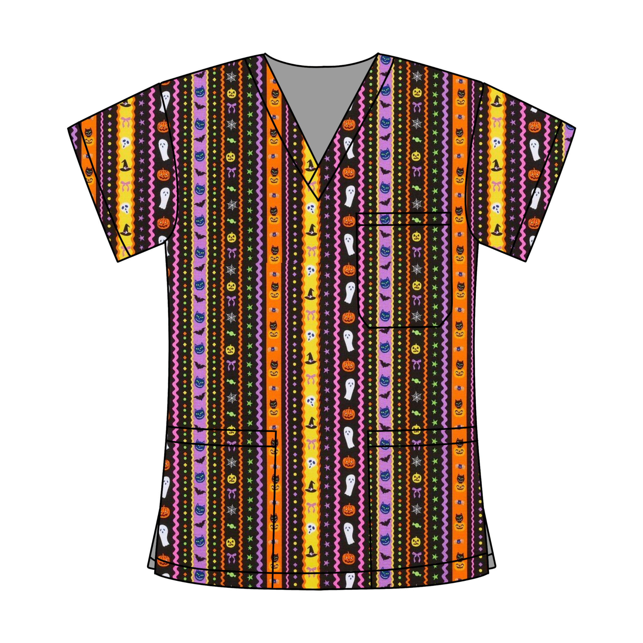 HALLOWEEN VIBES SCRUB TOP