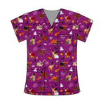 SPOOKY COWS SCRUB TOP