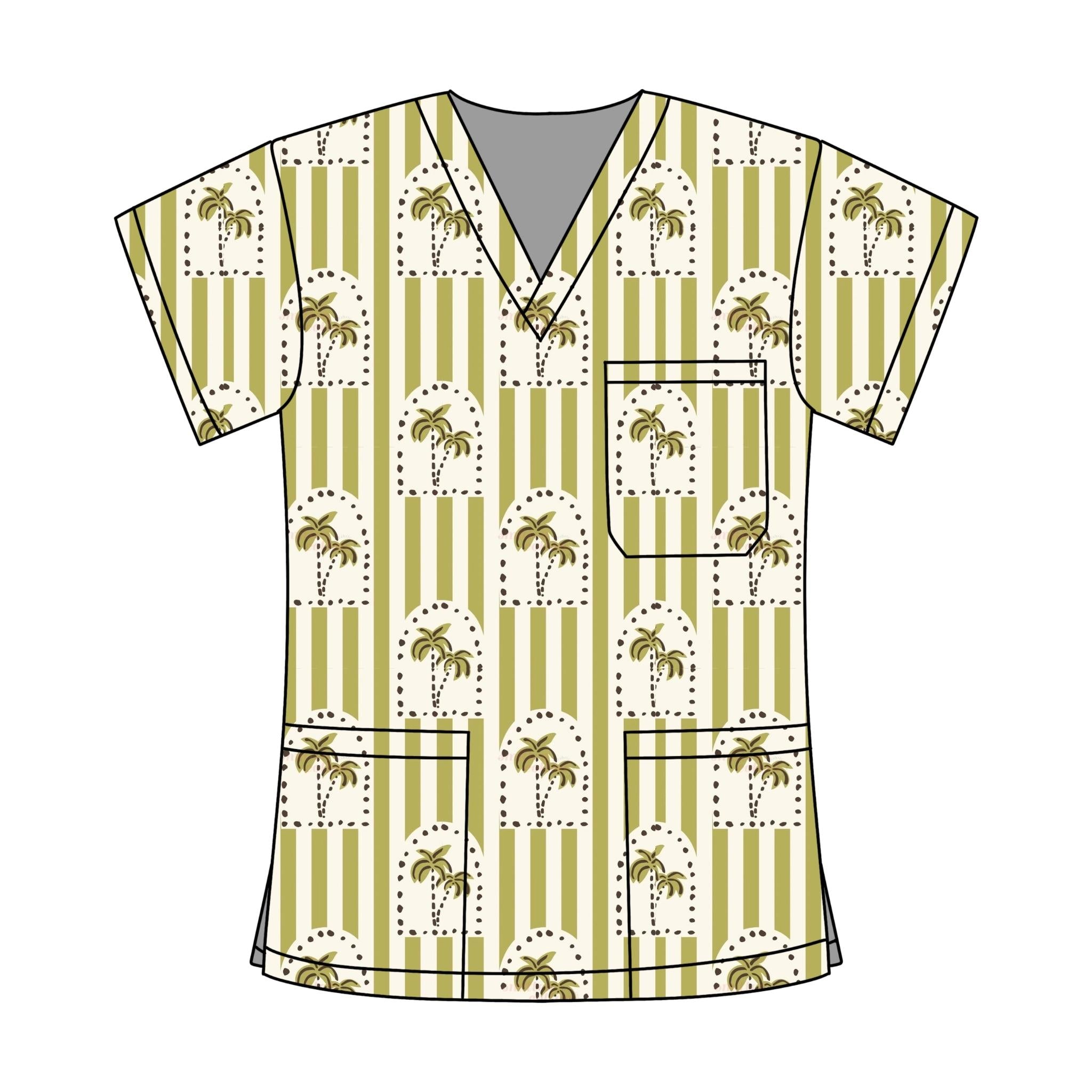 ANDERSON GREEN SCRUB TOP