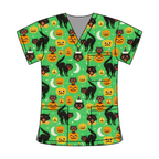 SPOOKED KITTEN SCRUB TOP