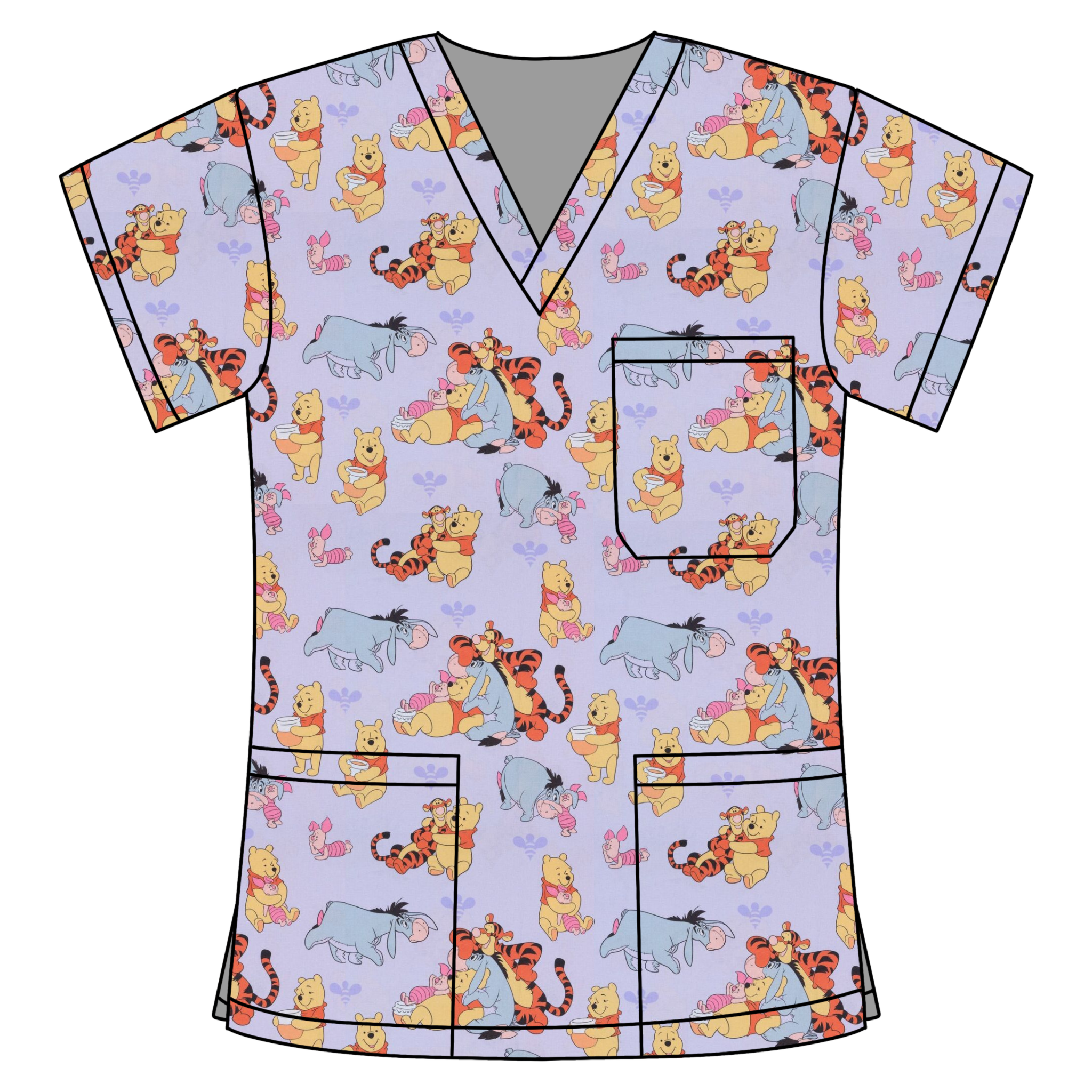 WINNIE & FRIENDS SCRUB TOP