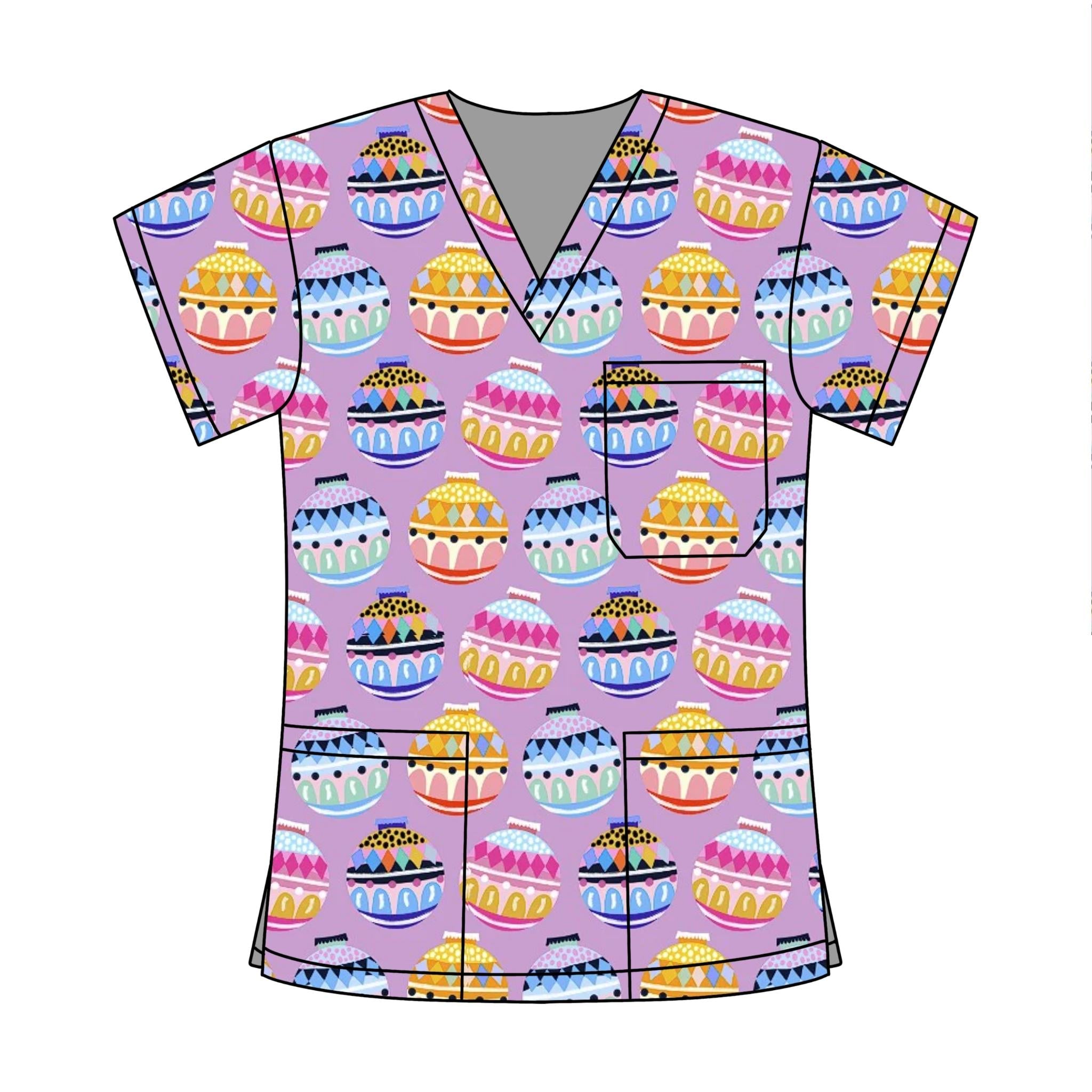 BAUBLE LILAC SCRUB TOP