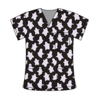 HAPPY GHOSTS SCRUB TOP