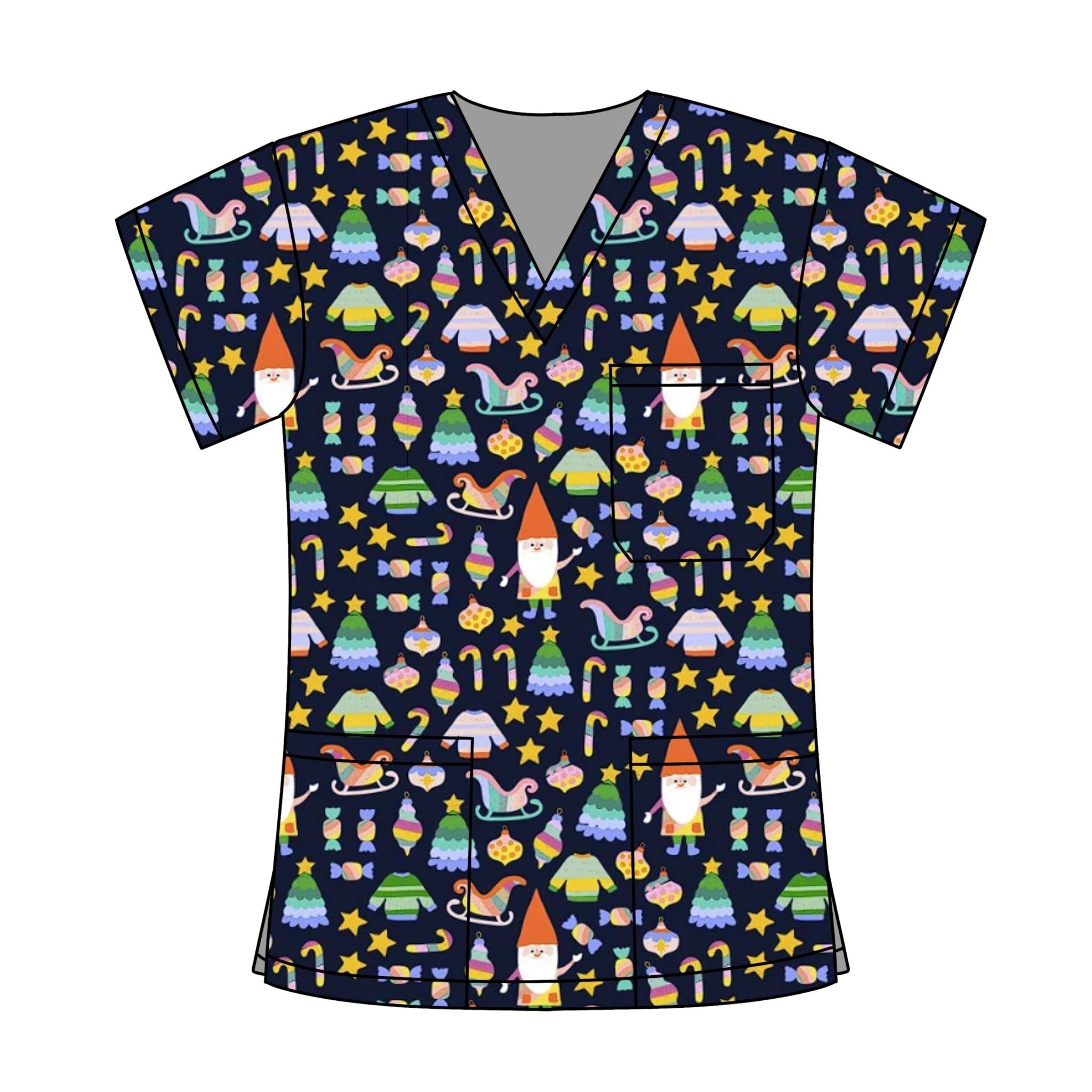 MIDNIGHT GNOME SCRUB TOP