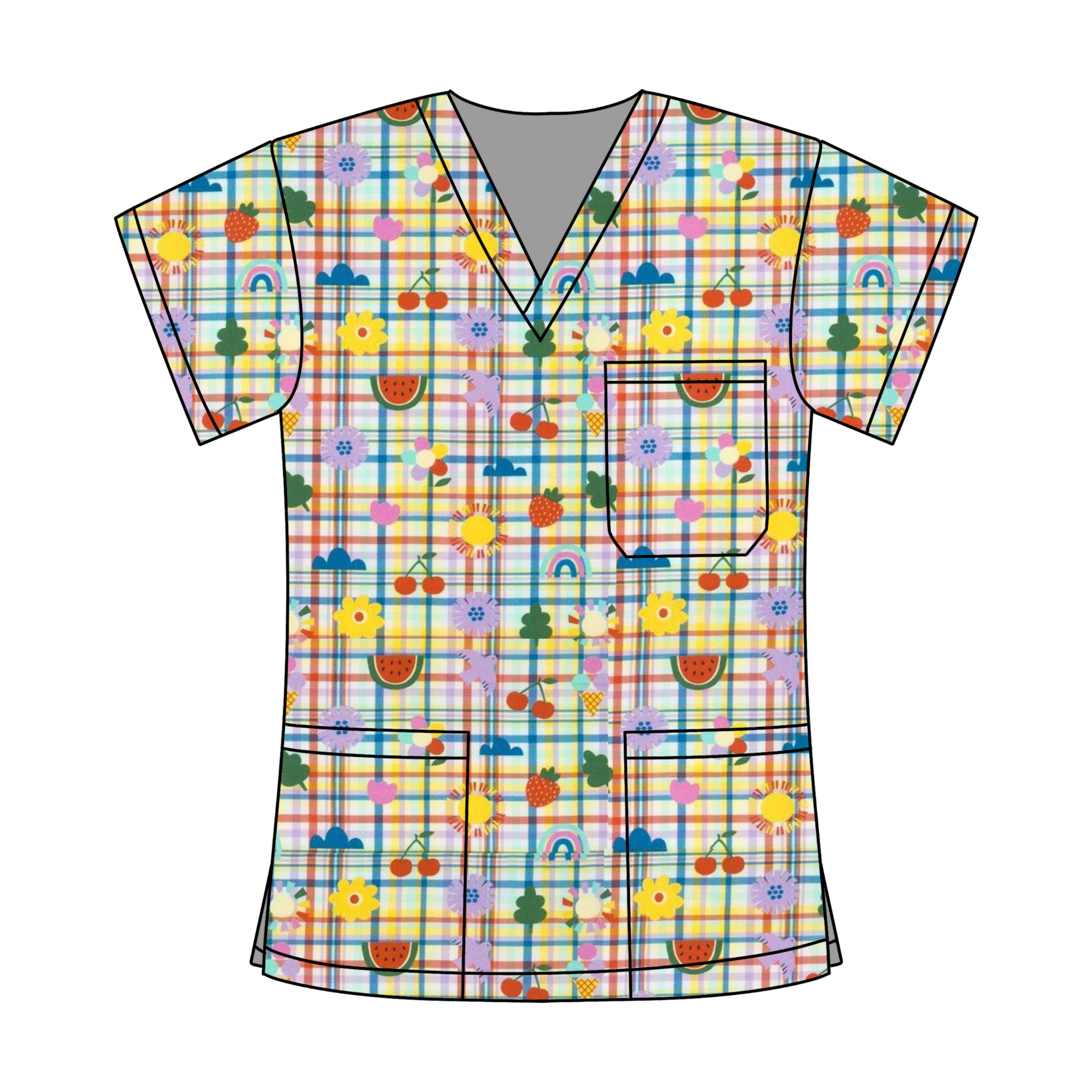 SPRING PLAYGROUND SCRUB TOP