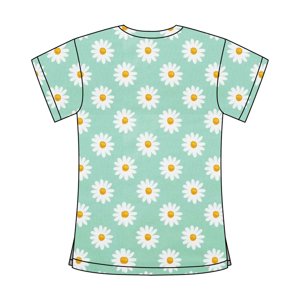 GREEN DAISY SCRUB TOP
