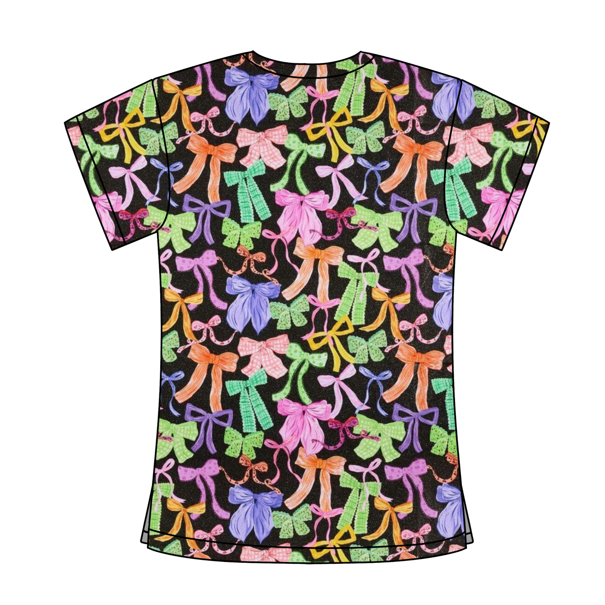 SPOOKY BOWS SCRUB TOP