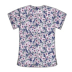 PURPLE FLORALS SCRUB TOP