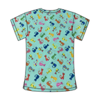 RAINBOW CAT SCRUB TOP