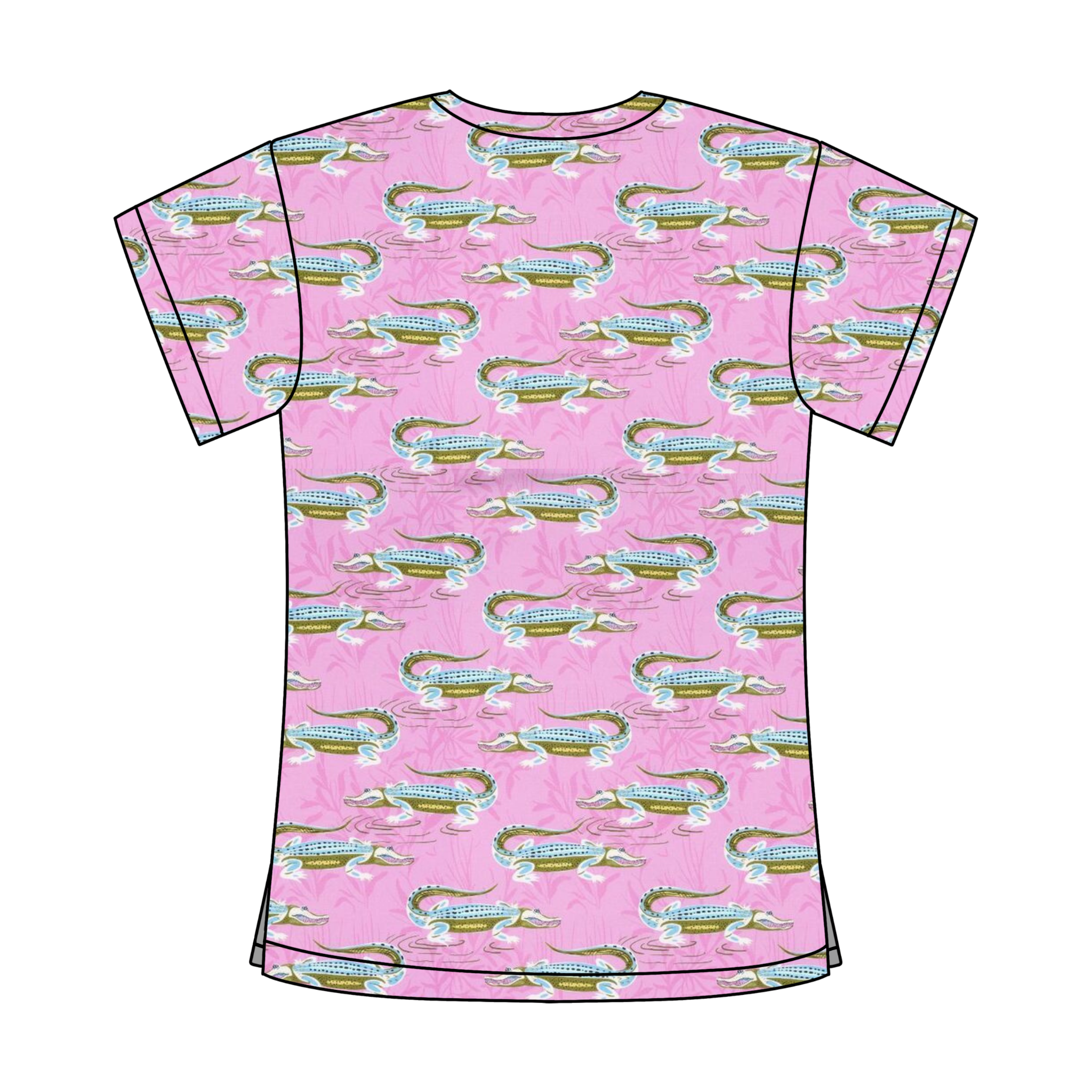 PINK CROC SCRUB TOP