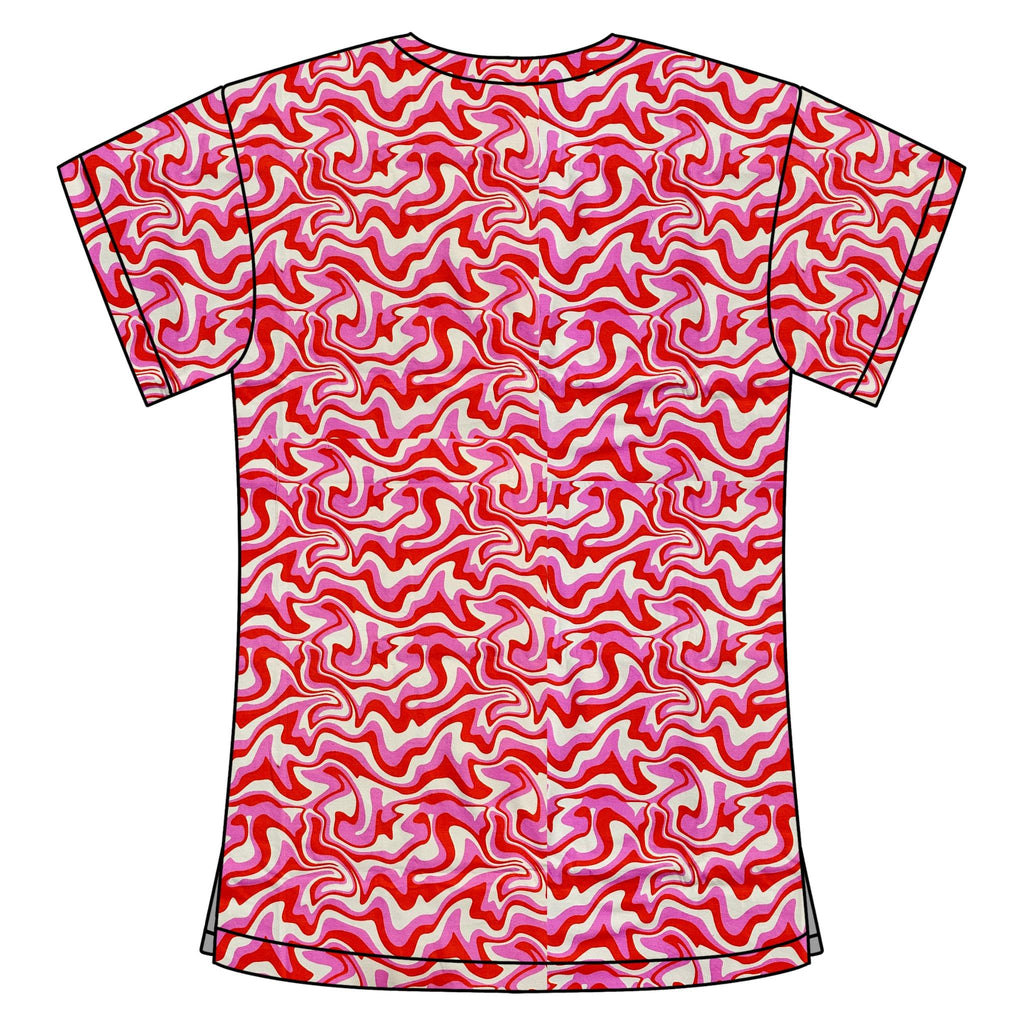 PSYCHEDELIC WAVES SCRUB TOP
