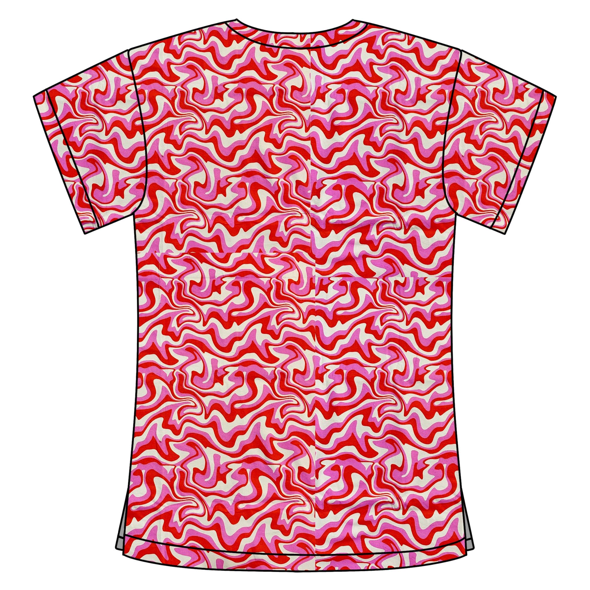 PSYCHEDELIC WAVES SCRUB TOP
