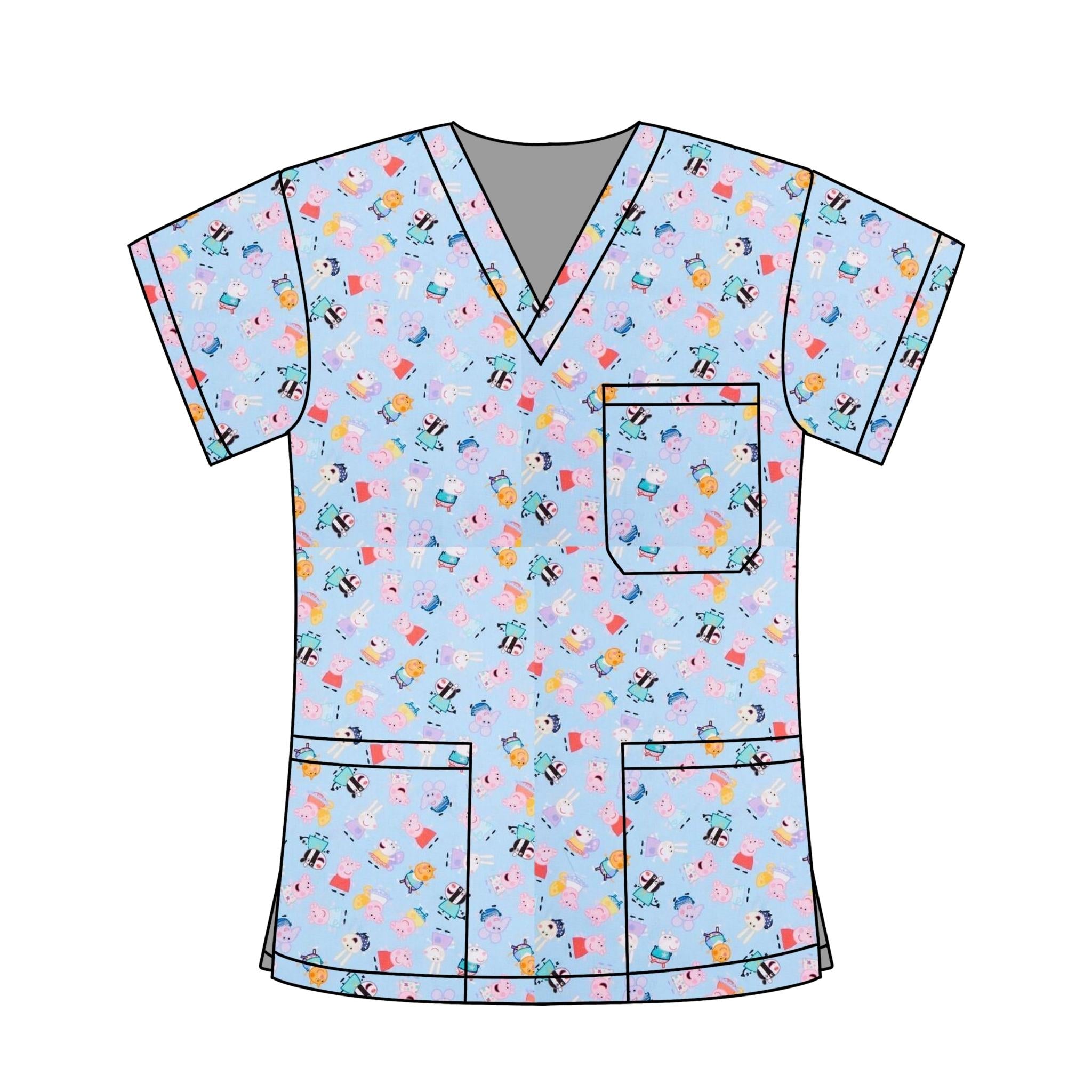 PEPPA PIG & FRIENDS SCRUB TOP