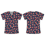 GINGHAM APPLES SCRUB TOP