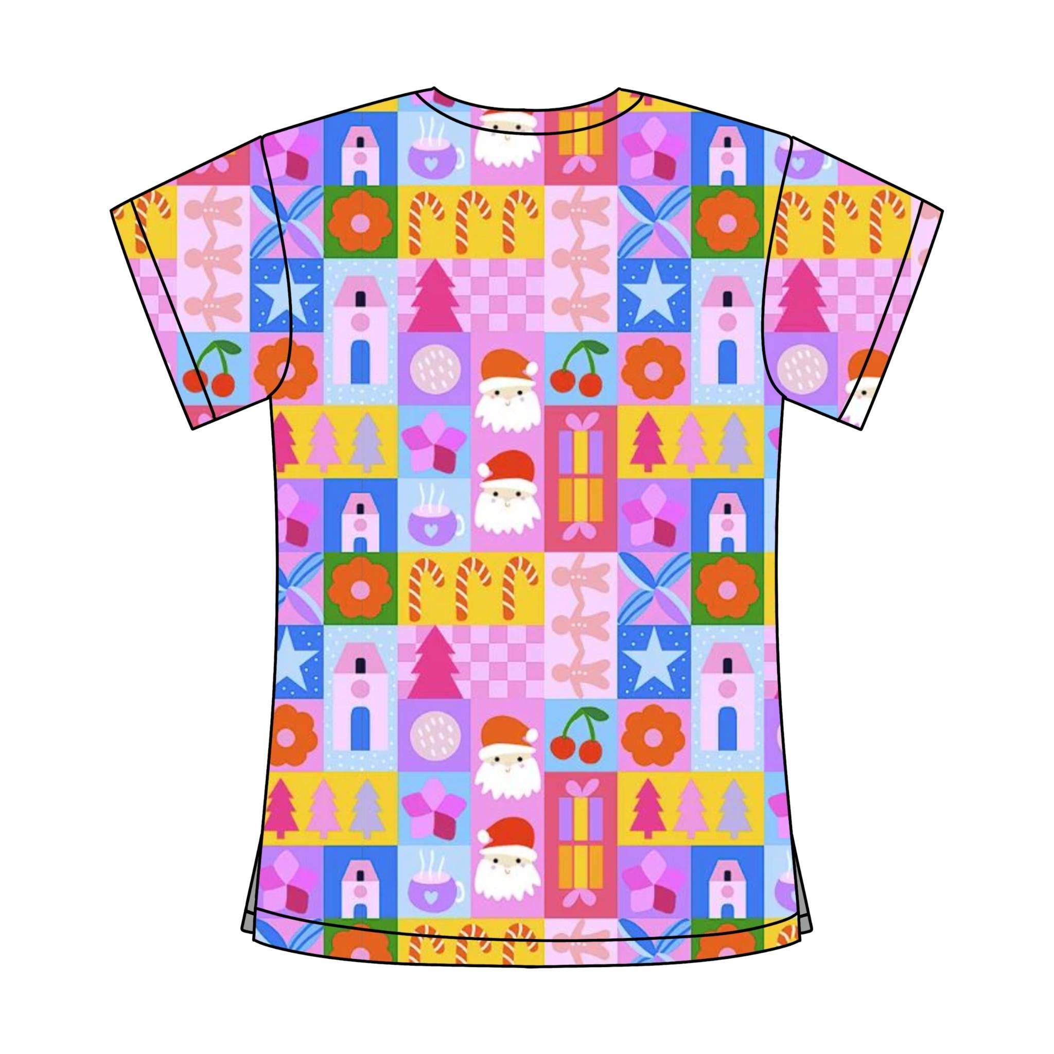 JOLLY SANTA SCRUB TOP