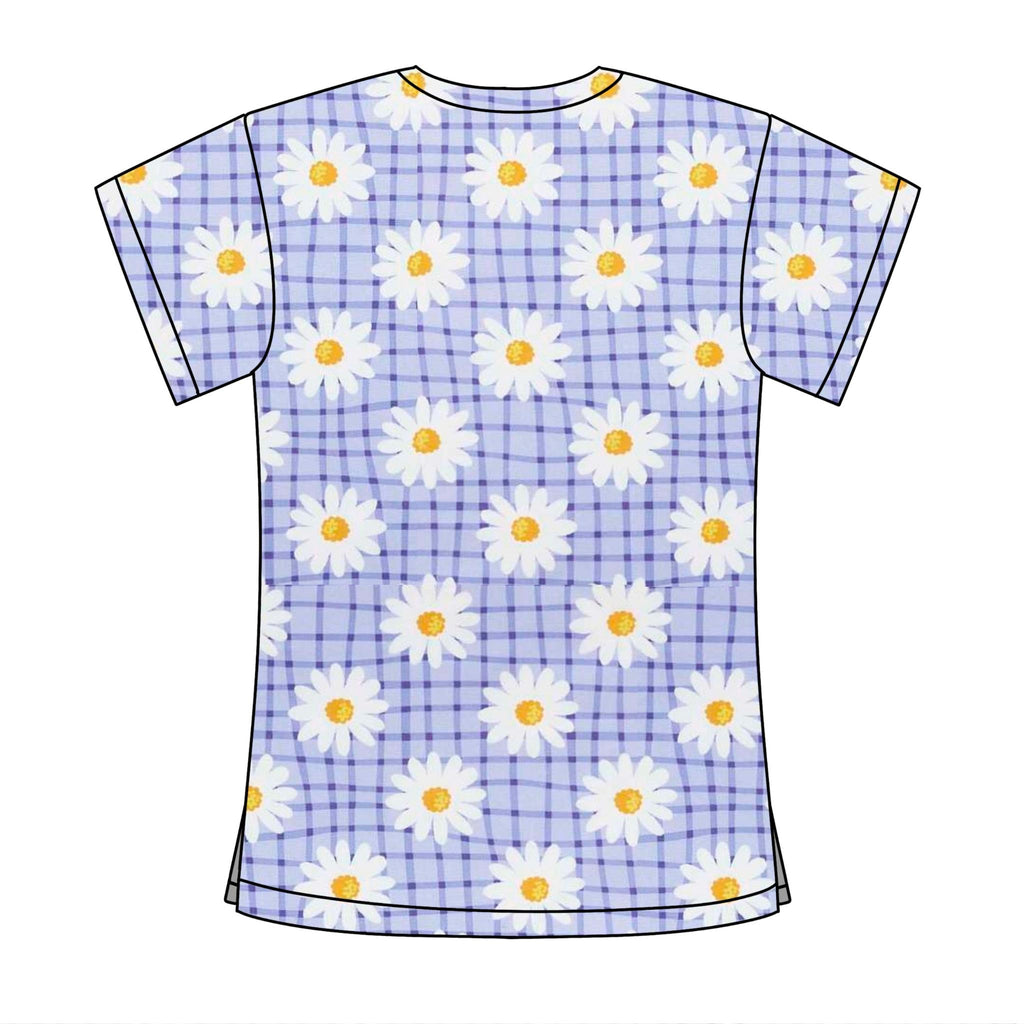 PURPLE DAISY SCRUB TOP