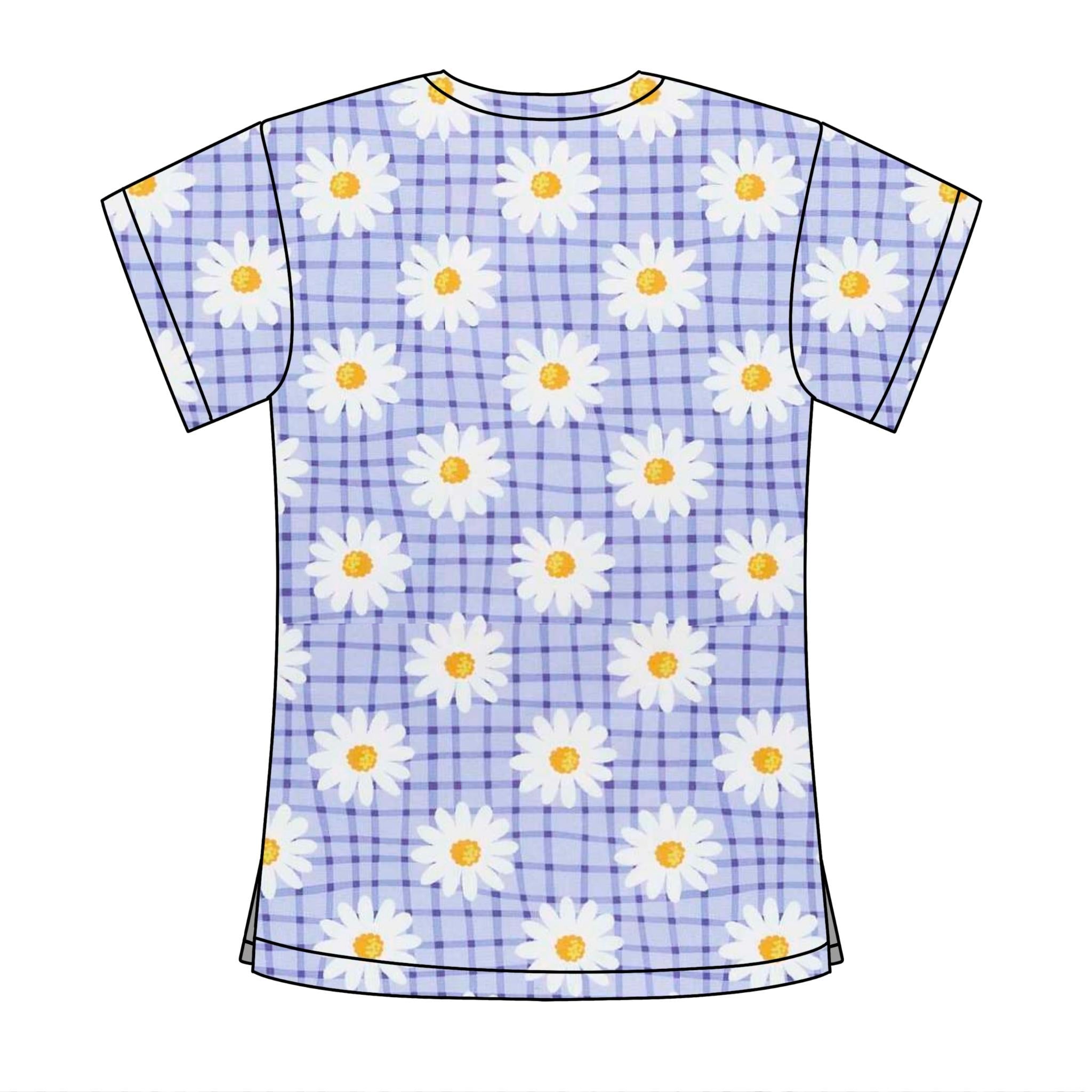 PURPLE DAISY SCRUB TOP