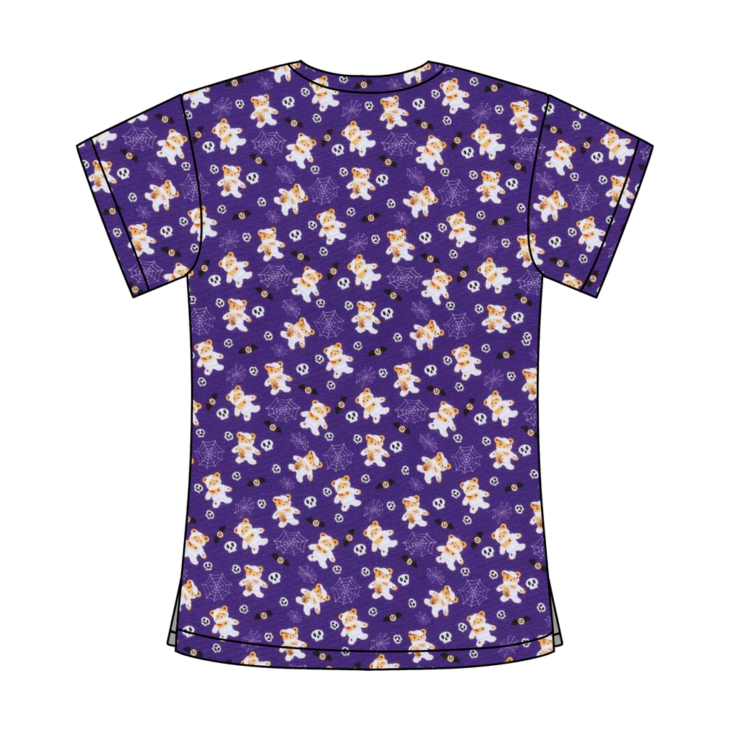 TEDDY BEAR MUMMY SCRUB TOP