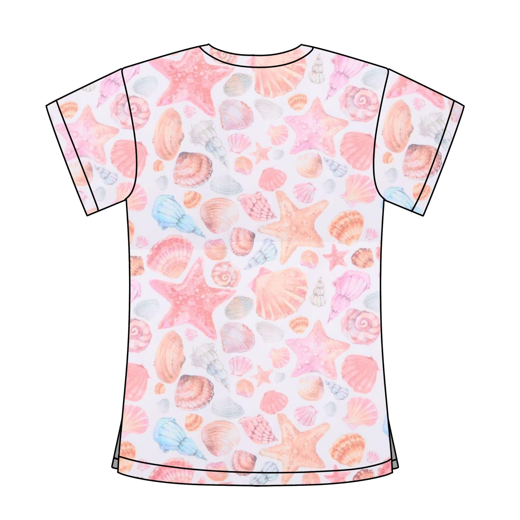 SEA SHELLS SCRUB TOP