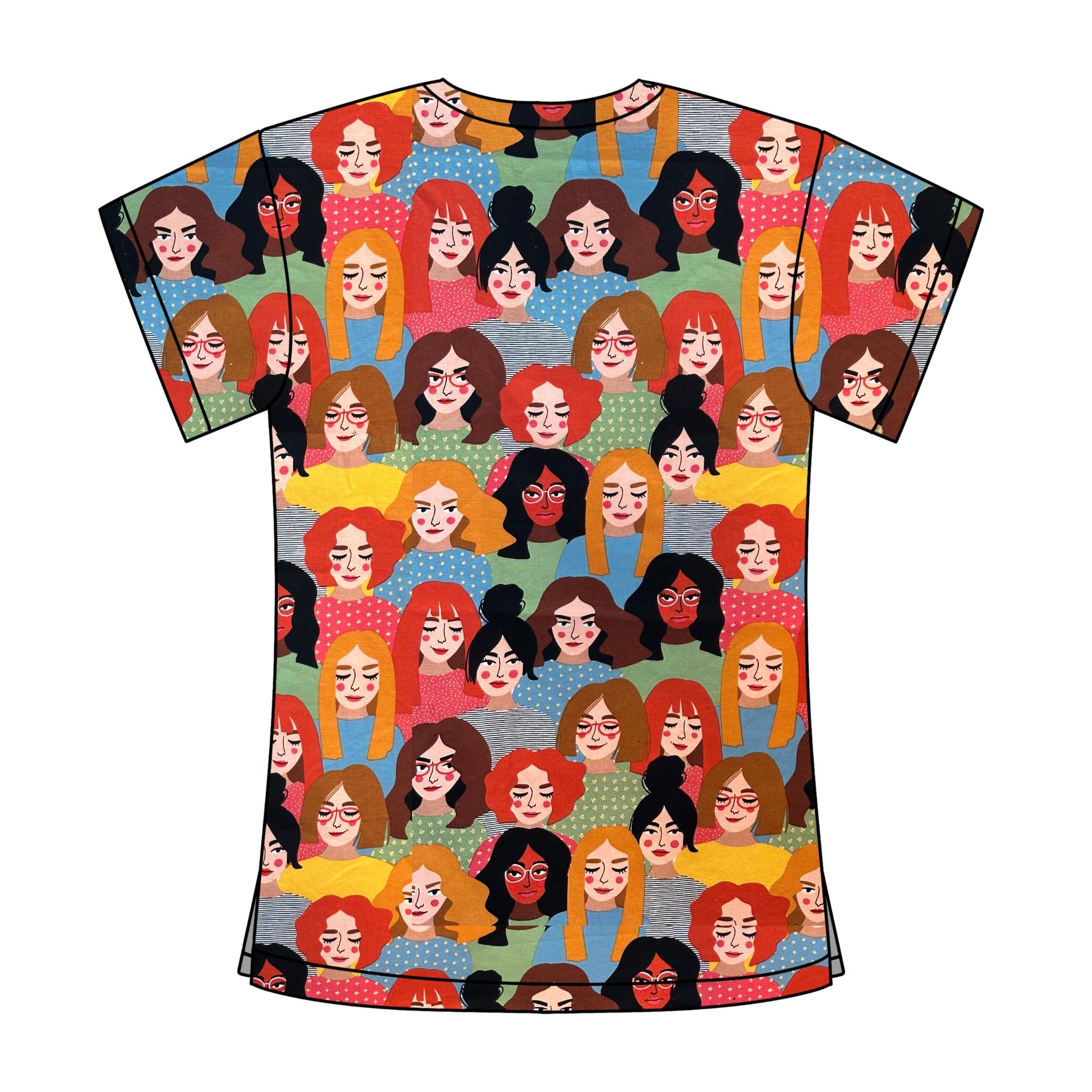 FACES OF THE WORLD SCRUB TOP