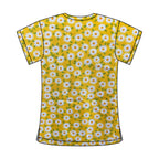 YELLOW FLORALS SCRUB TOP