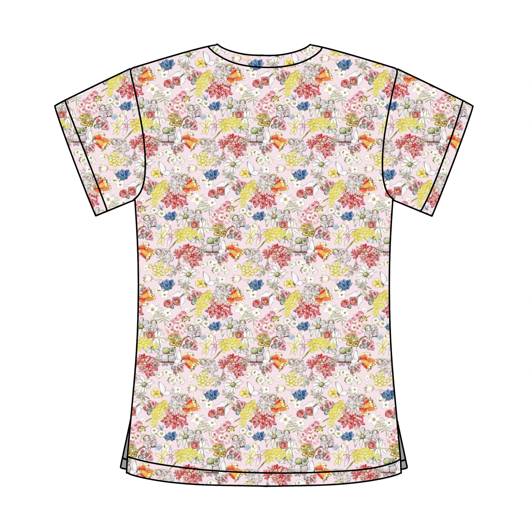 PINK SNUGGLEPOT & CUDDLEPIE SCRUB TOP
