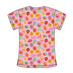 FRUIT STICKER SCRUB TOP
