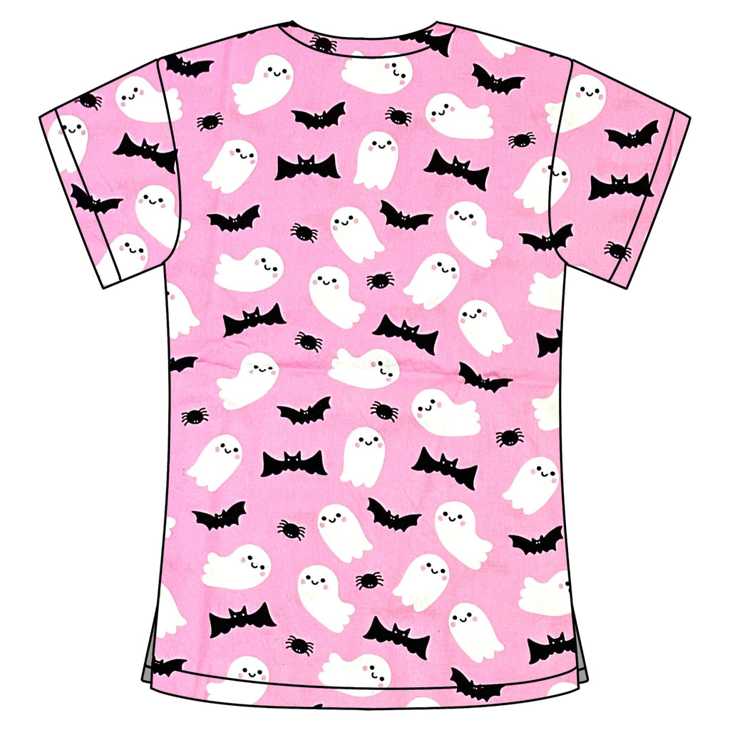 PINK GHOST SCRUB TOP