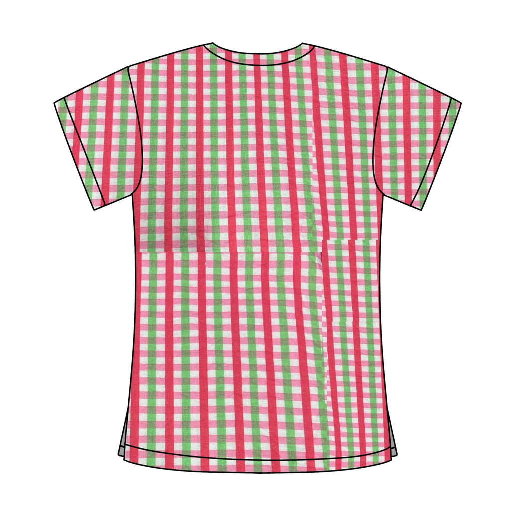FAIRLY ODD PARENTS GINGHAM SCRUB TOP
