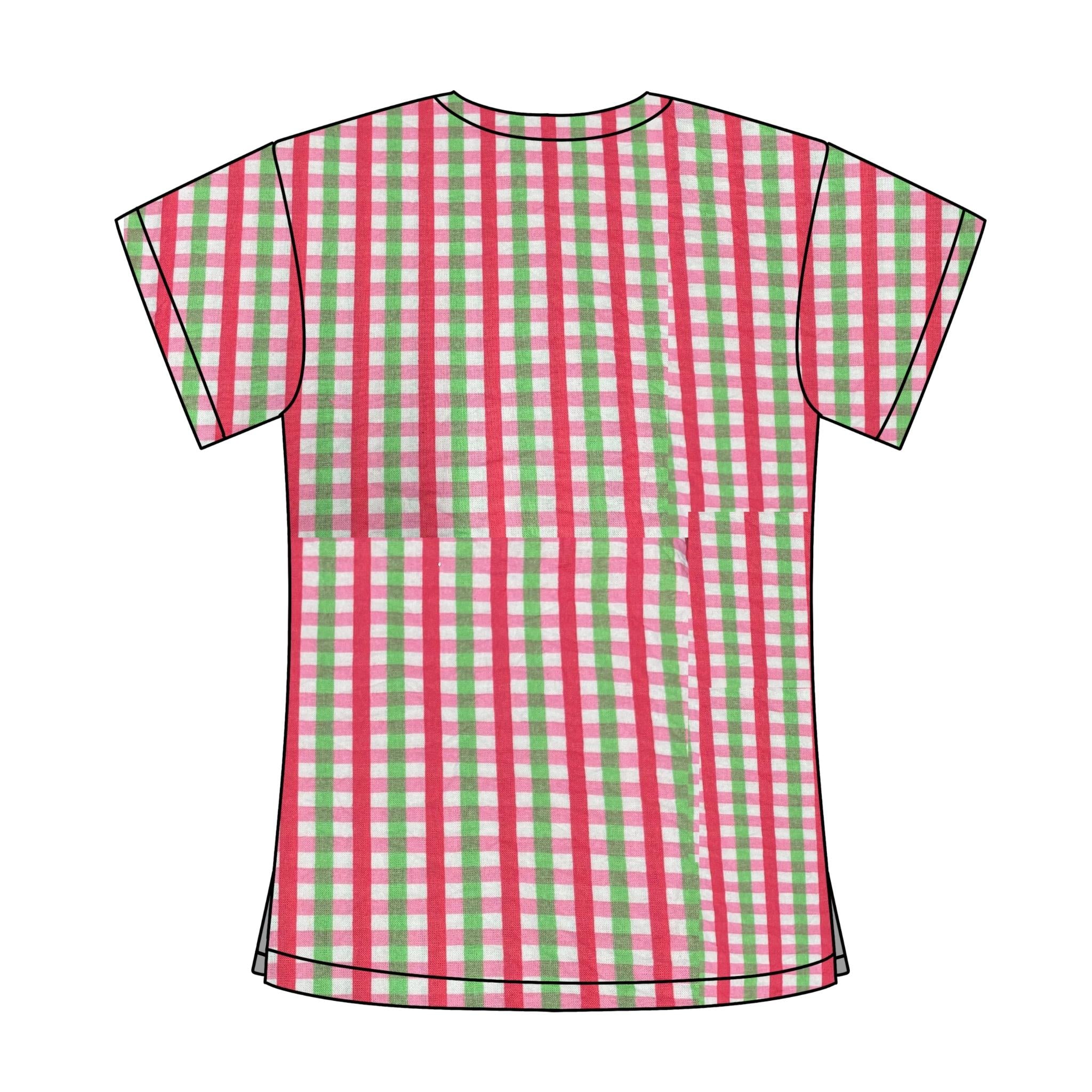 FAIRLY ODD PARENTS GINGHAM SCRUB TOP