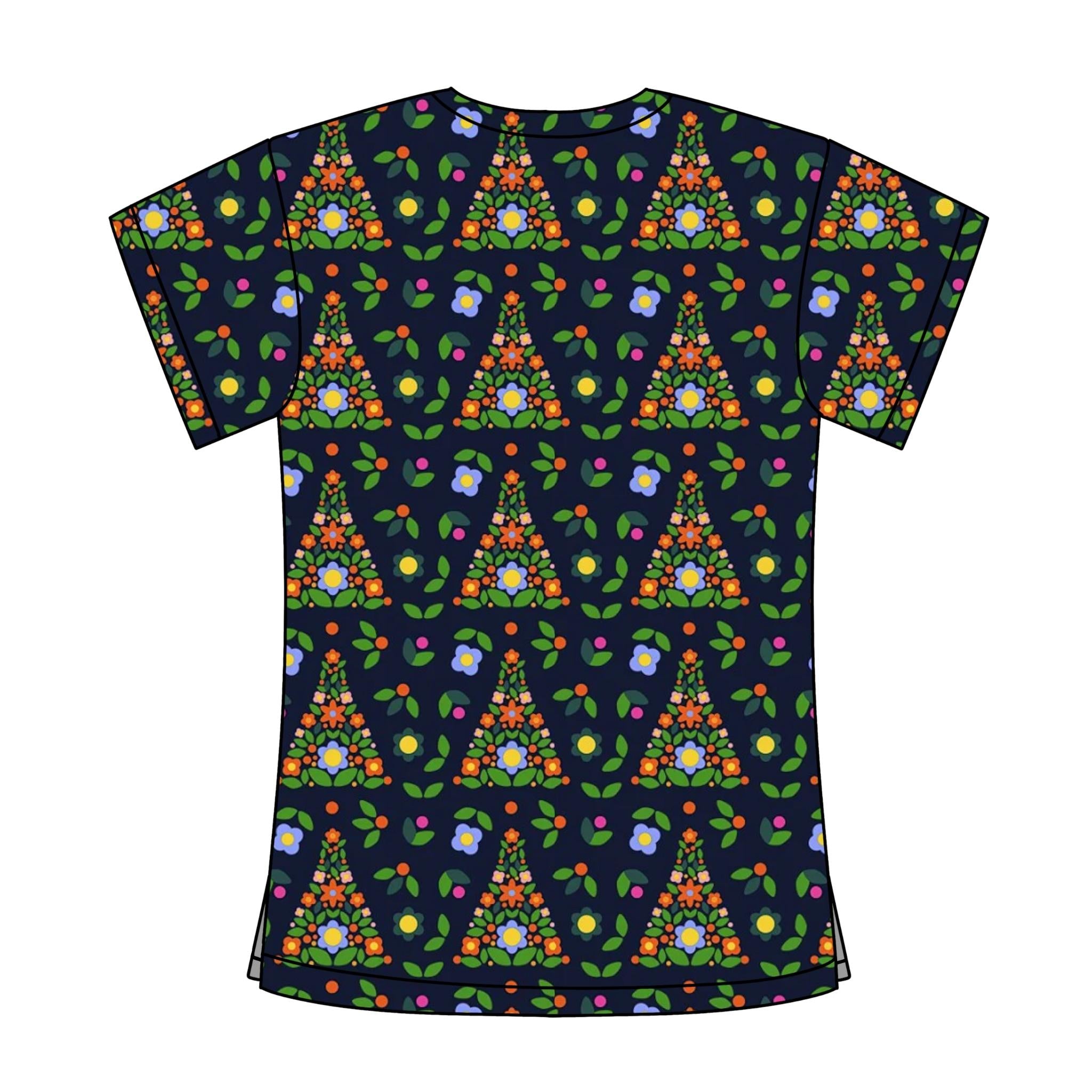 XMAS TREE SCRUB TOP