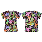 SPOOKY BOWS SCRUB TOP