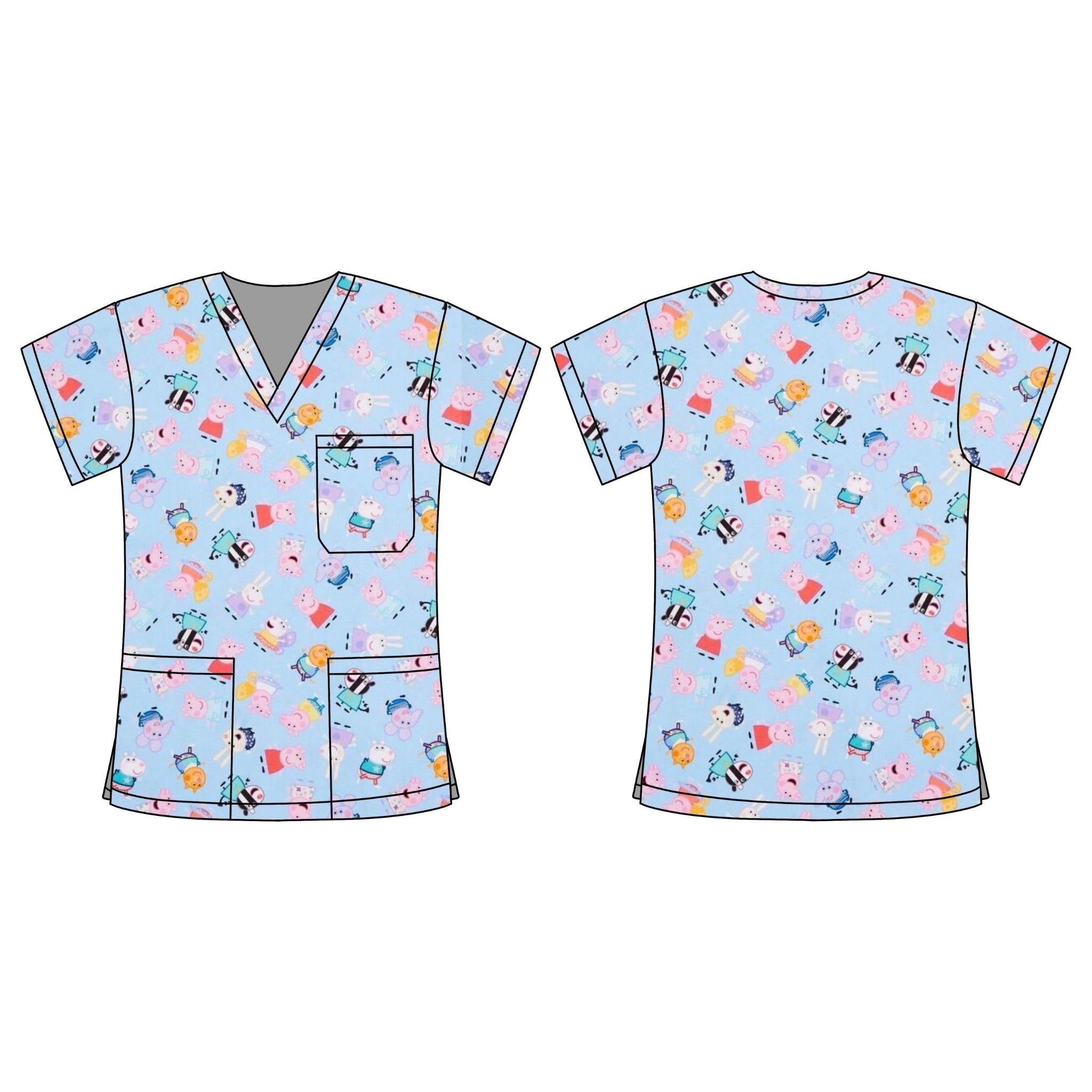 PEPPA PIG & FRIENDS SCRUB TOP