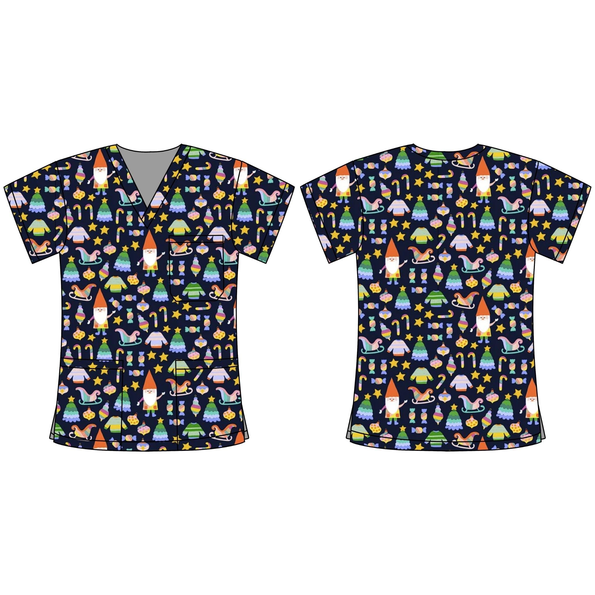 MIDNIGHT GNOME SCRUB TOP