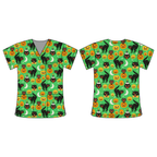 SPOOKED KITTEN SCRUB TOP