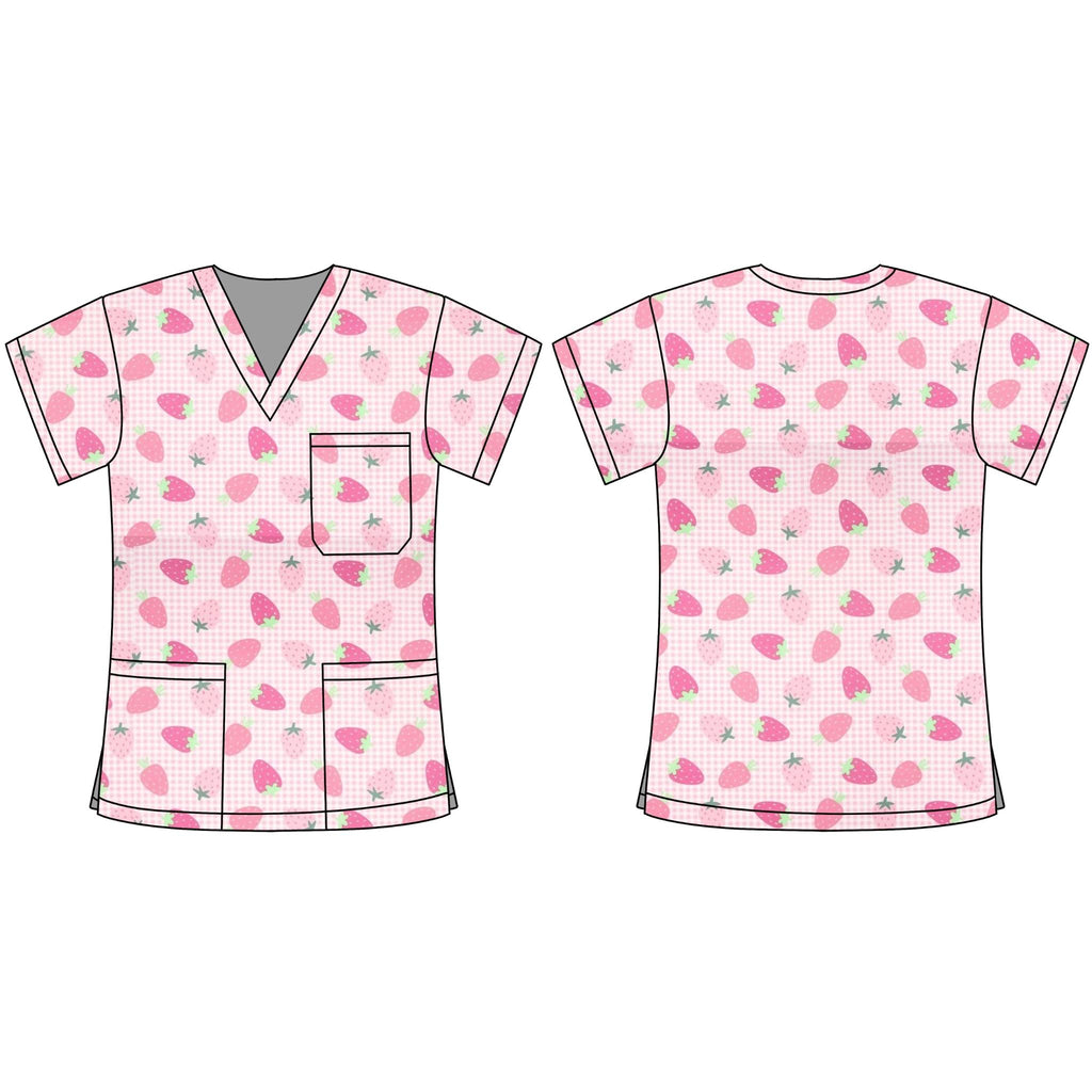 STRAWBERRY DELIGHT SCRUB TOP