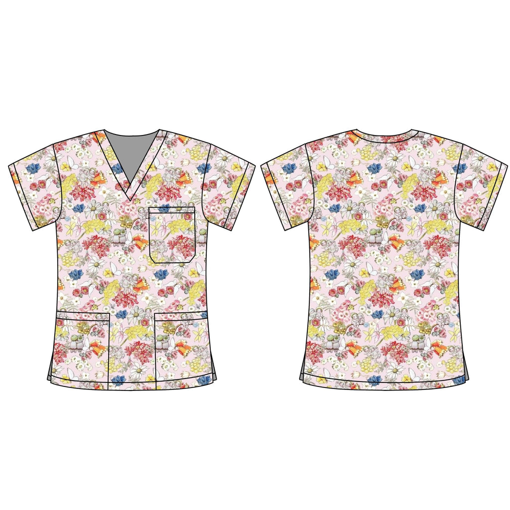 PINK SNUGGLEPOT SCRUB TOP