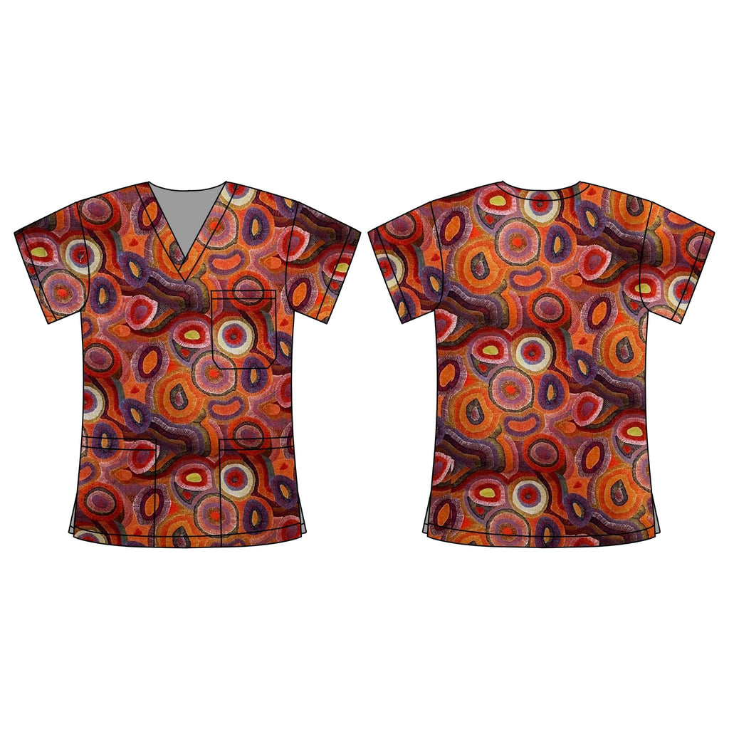Ngapa Jukurrpa (Water Dreaming) - PUYURRU SCRUB TOP