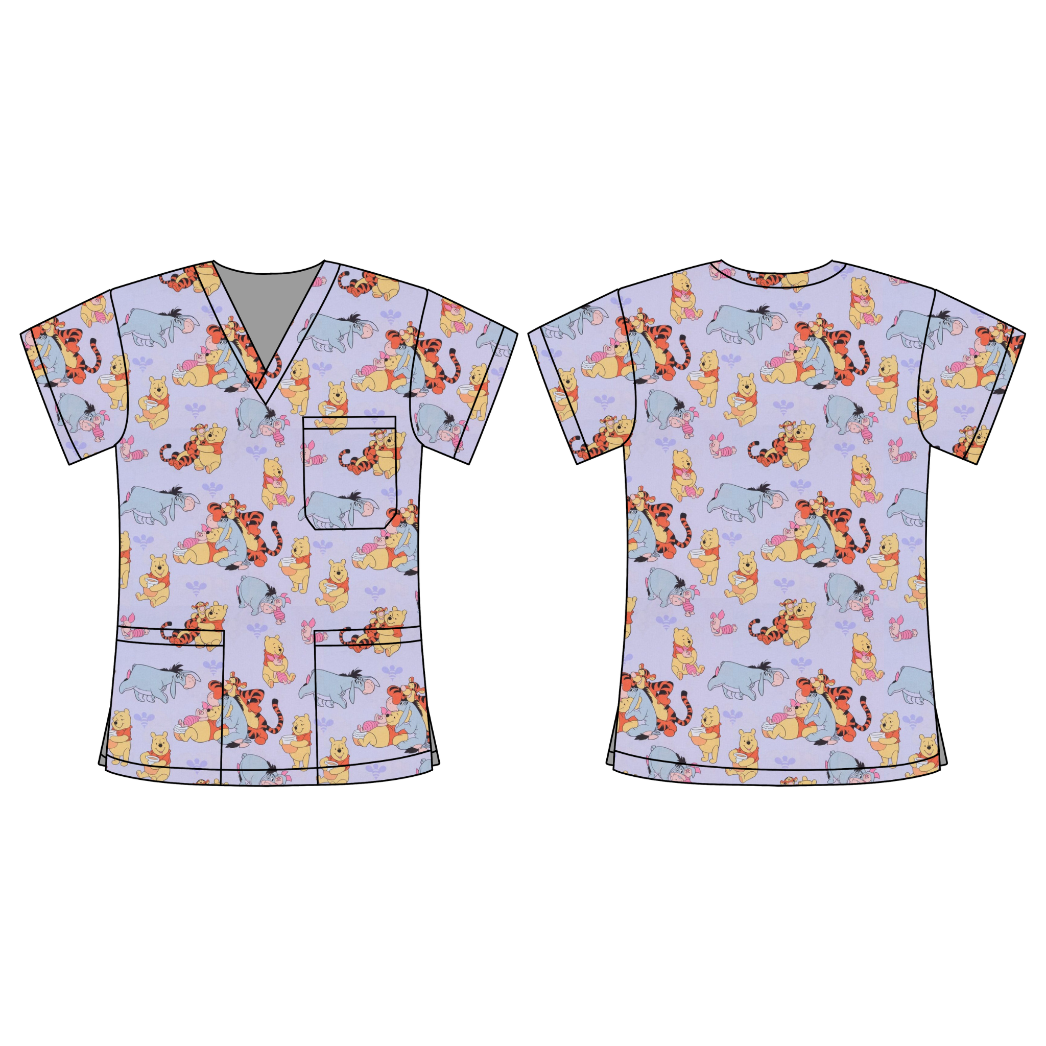 WINNIE & FRIENDS SCRUB TOP