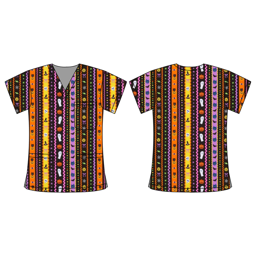 HALLOWEEN VIBES SCRUB TOP
