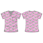 PINK CROC SCRUB TOP
