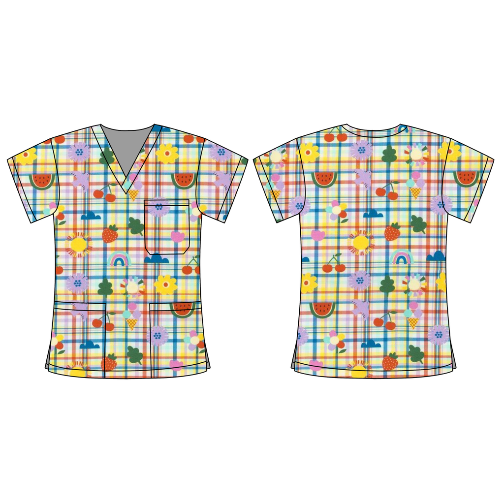 SPRING PLAYGROUND SCRUB TOP