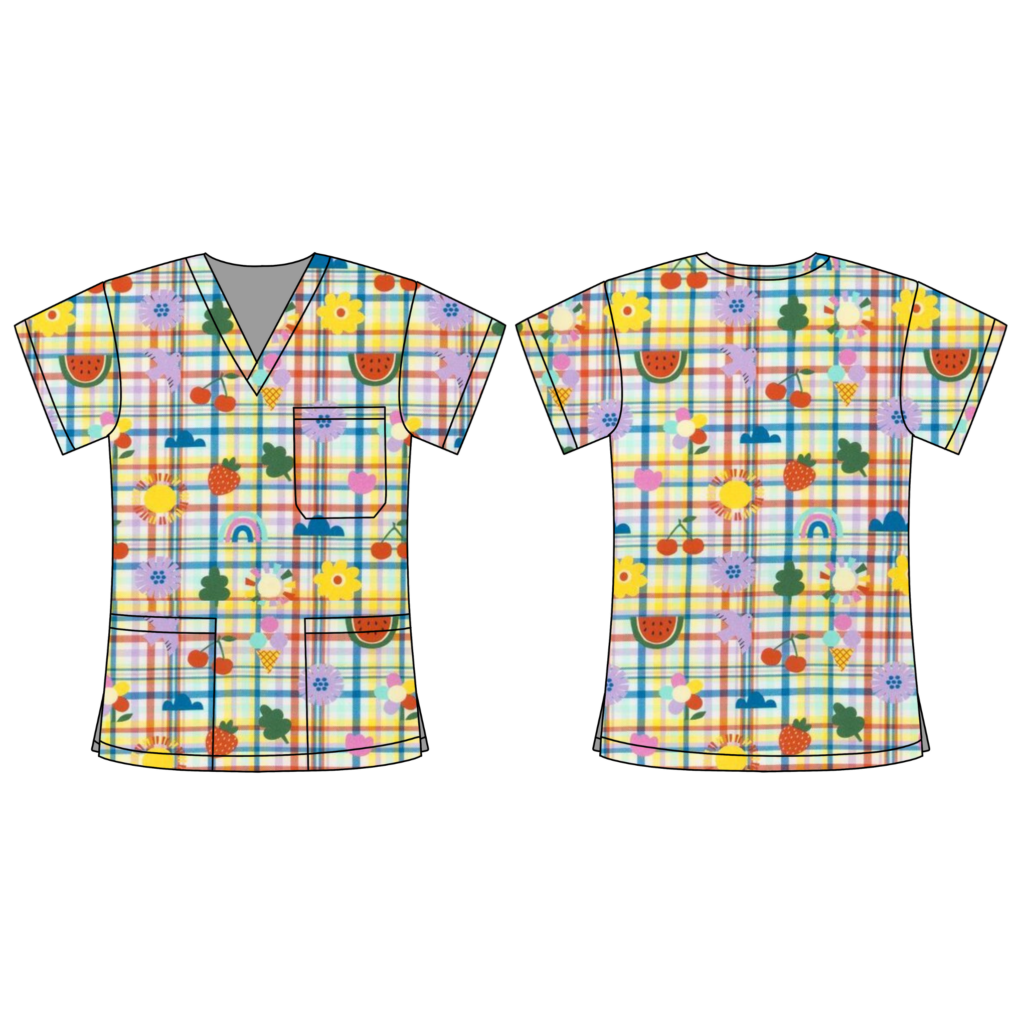 SPRING PLAYGROUND SCRUB TOP