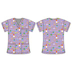 PURPLE XMAS GNOME SCRUB TOP