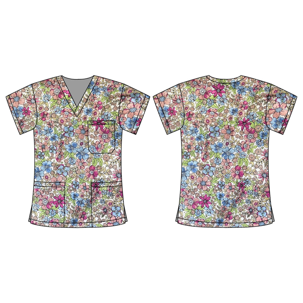 LIBERTY FLORALS SCRUB TOP